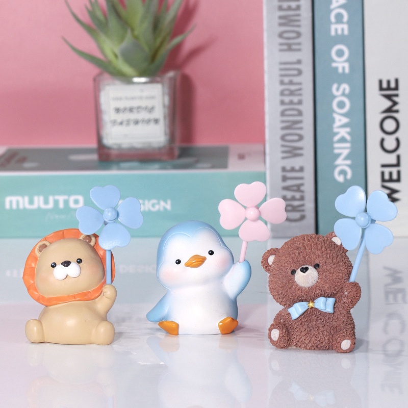 Chong chóng trang trí xe máy, xe đạp, xe hơi hình Heo, Mèo, Gấu nhiều hình dáng, biểu cảm dễ thương Ráp