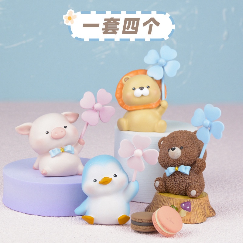 Chong chóng trang trí xe máy, xe đạp, xe hơi hình Heo, Mèo, Gấu nhiều hình dáng, biểu cảm dễ thương Ráp