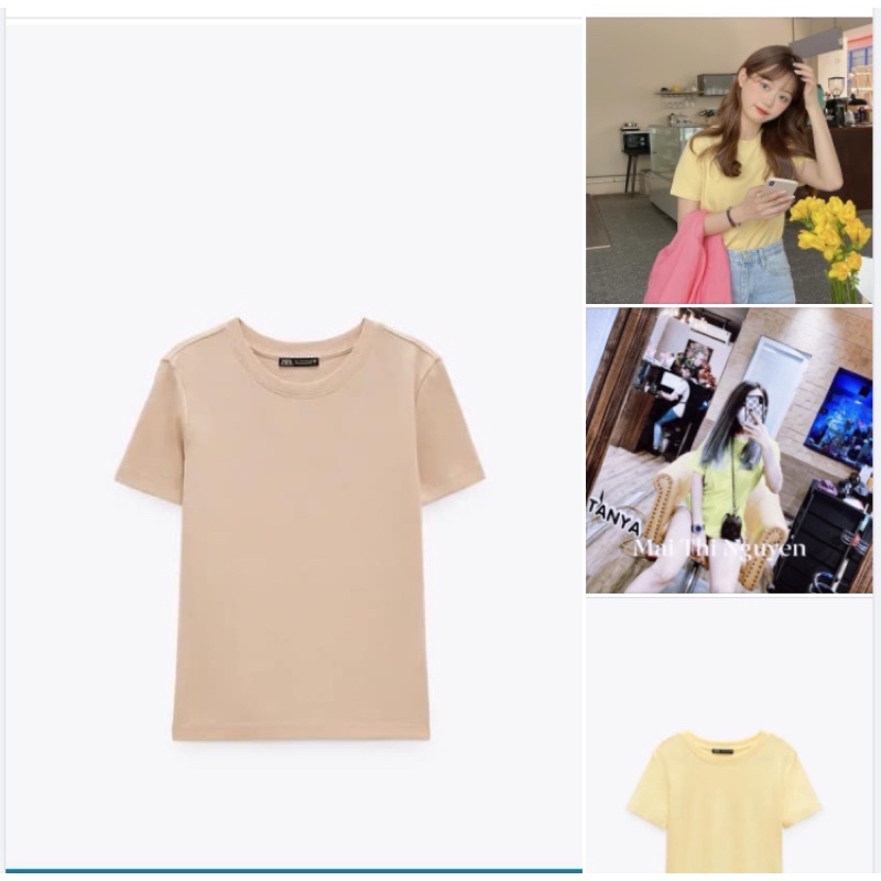 Áo phông zara màu be sz S bé nhất