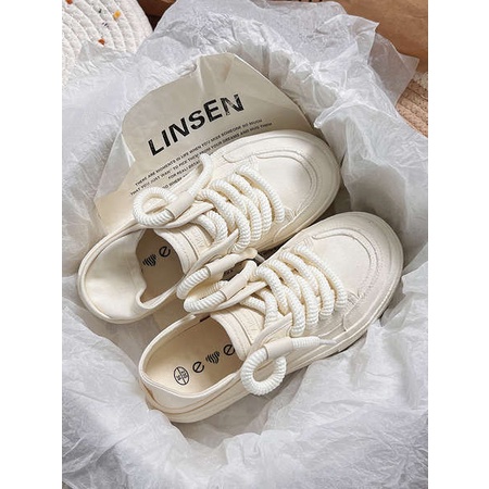 2023 mẫu mới giày trắng đế dày giày vải