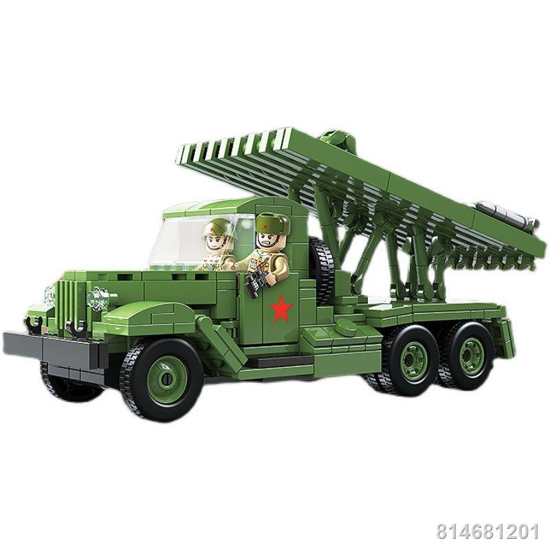 Xe tăng Lego tương thích của Liên Xô Súng phóng tên lửa đa nòng Katyusha Thế chiến thứ 2 của Liên Xô lắp ráp khối xây dự