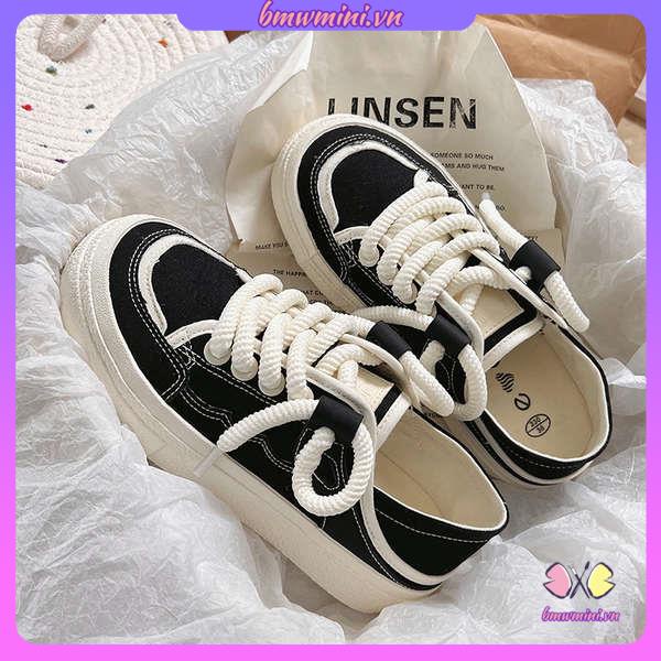 2023 mẫu mới giày trắng đế dày giày vải