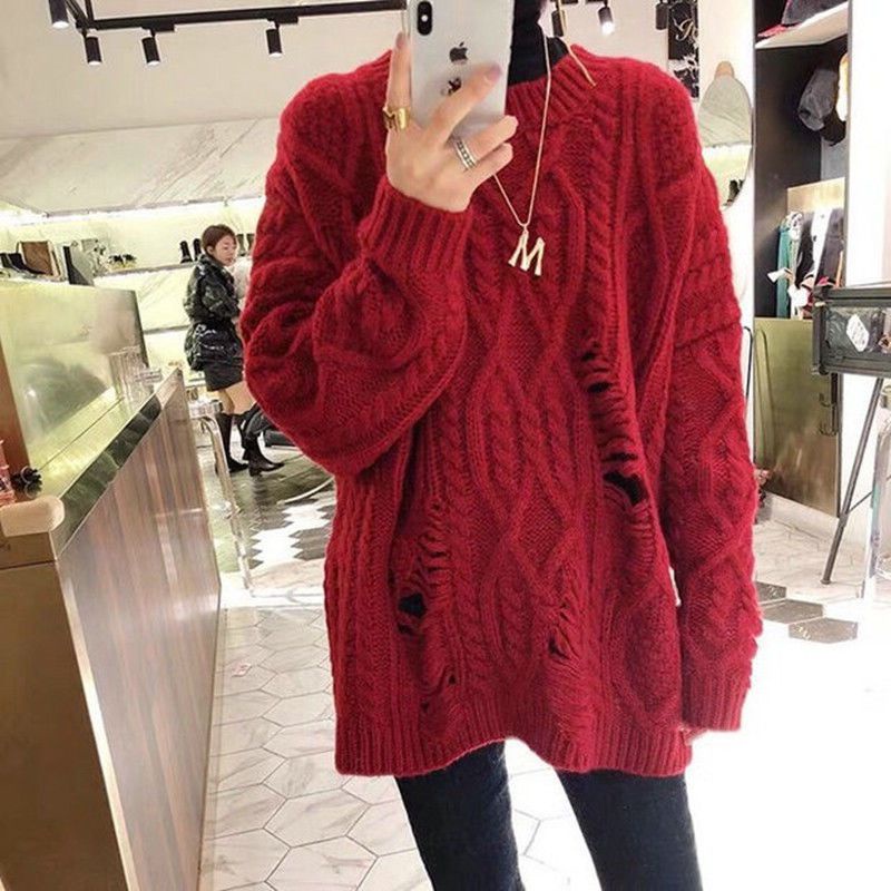 Áo Len Tròng Đầu Dáng Rộng Phong Cách Hàn Quốc