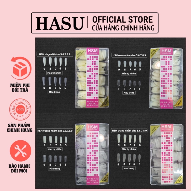 Móng up HSM lẻ size 5-6-7-8-9 . Móng HSM lẻ size nhỏ hộp 500 móng - Móng lẻ size nhỏ thay thế dành cho các chị em