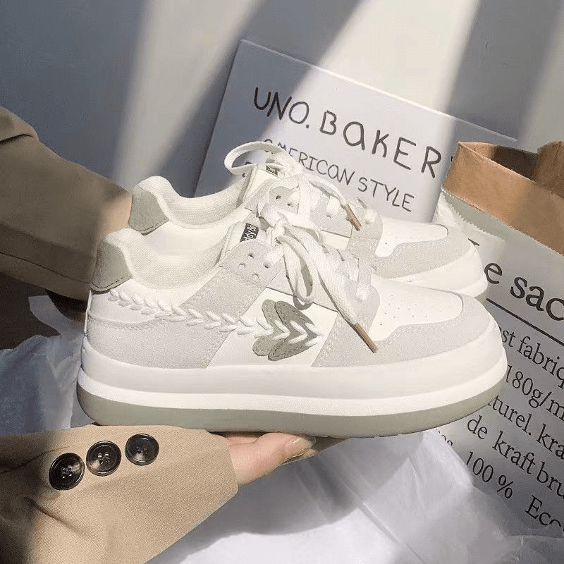 Giá tận xưởng - XẢ KHO SIÊU RẺ HOT SALECHZK Giày thể thao nữ TED viền lúa độn đế cao 5cm chất liệu da siêu đẹp mẫu mới n