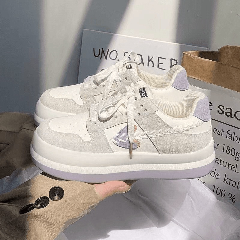 Giá tận xưởng - XẢ KHO SIÊU RẺ HOT SALECHZK Giày thể thao nữ TED viền lúa độn đế cao 5cm chất liệu da siêu đẹp mẫu mới n