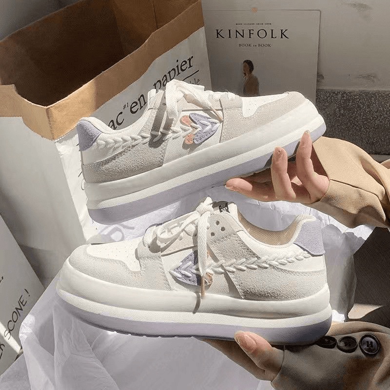 Giá tận xưởng - XẢ KHO SIÊU RẺ HOT SALECHZK Giày thể thao nữ TED viền lúa độn đế cao 5cm chất liệu da siêu đẹp mẫu mới n