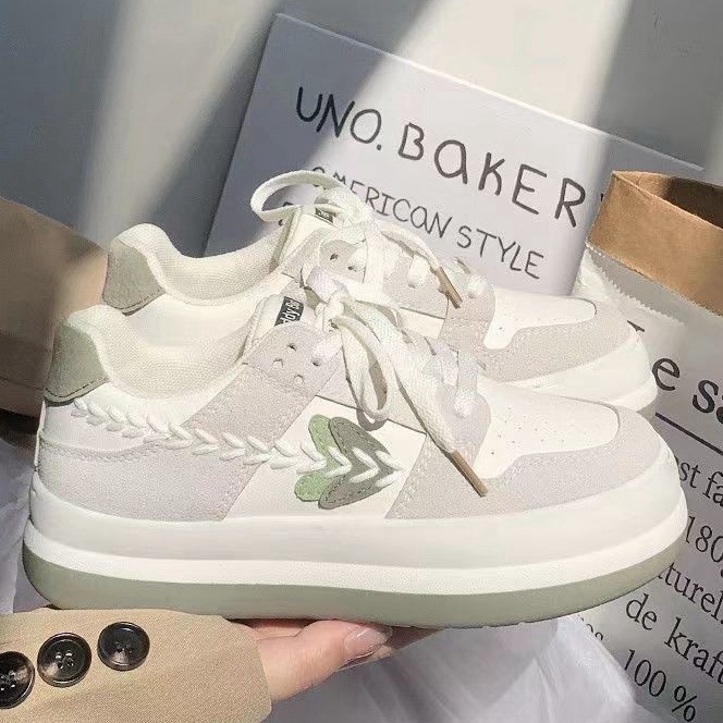 Giá tận xưởng - XẢ KHO SIÊU RẺ HOT SALECHZK Giày thể thao nữ TED viền lúa độn đế cao 5cm chất liệu da siêu đẹp mẫu mới n