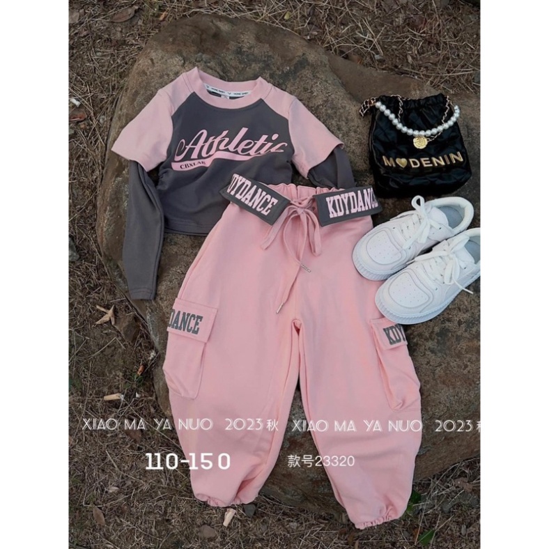 Bộ quần áo Hip Hop cho bé gái size đại hàng đẹp 12-35kg Set bộ thể thao Hiphop dài tay cho trẻ em cá tính Hadukids