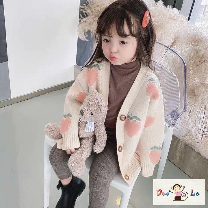 Hàng Mới Về Áo Khoác Sweater Dệt Kim Dày Dặn Thời Trang Thu Đông 2023 Cho Bé Gái