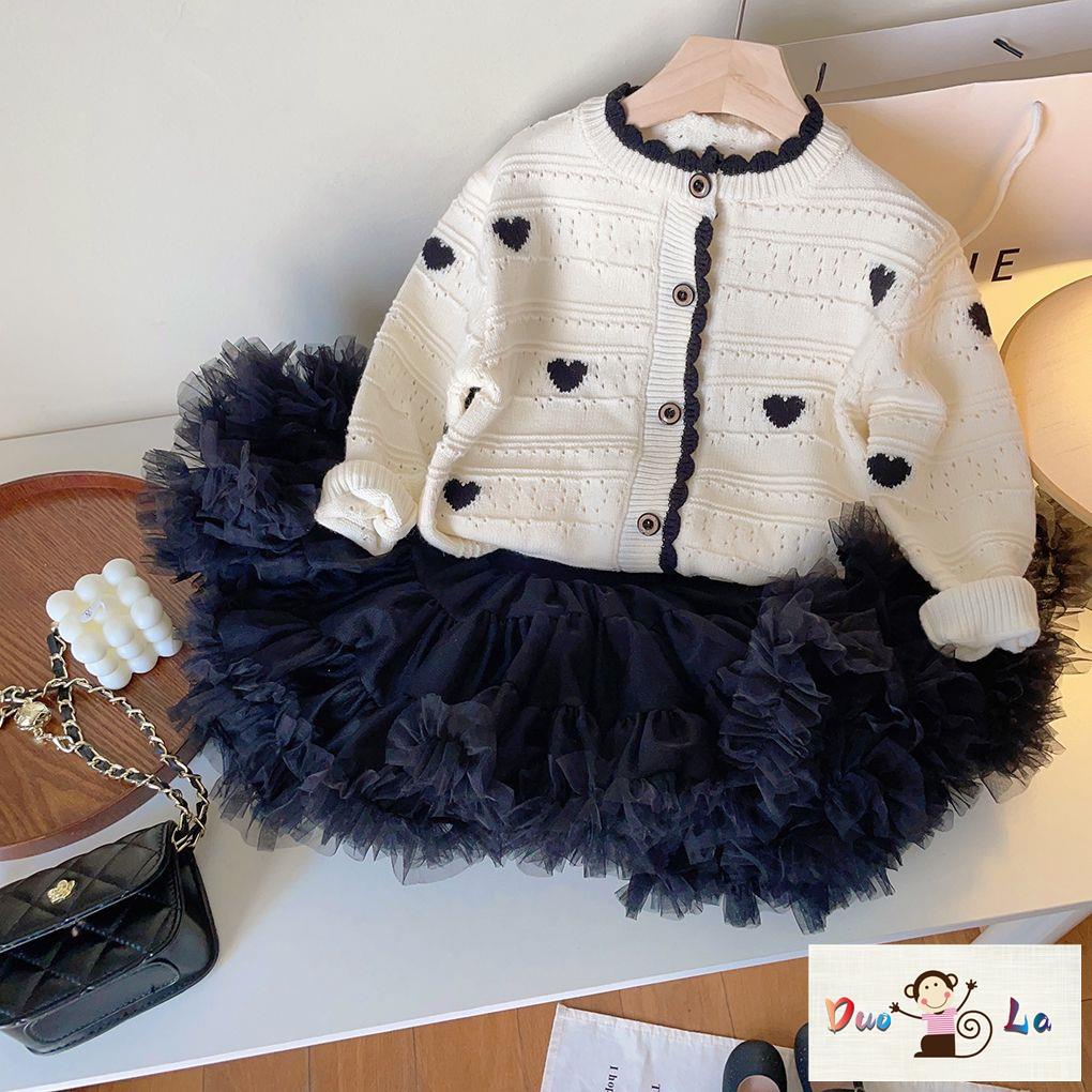 Áo Khoác Cardigan Len Dệt Kim Tay Dài Phong Cách Hàn Quốc Thời Trang Mùa Xuân 2023 Dành Cho Bé Gái