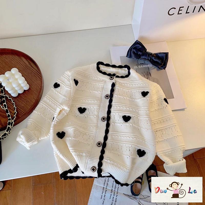 Áo Khoác Cardigan Len Dệt Kim Tay Dài Phong Cách Hàn Quốc Thời Trang Mùa Xuân 2023 Dành Cho Bé Gái