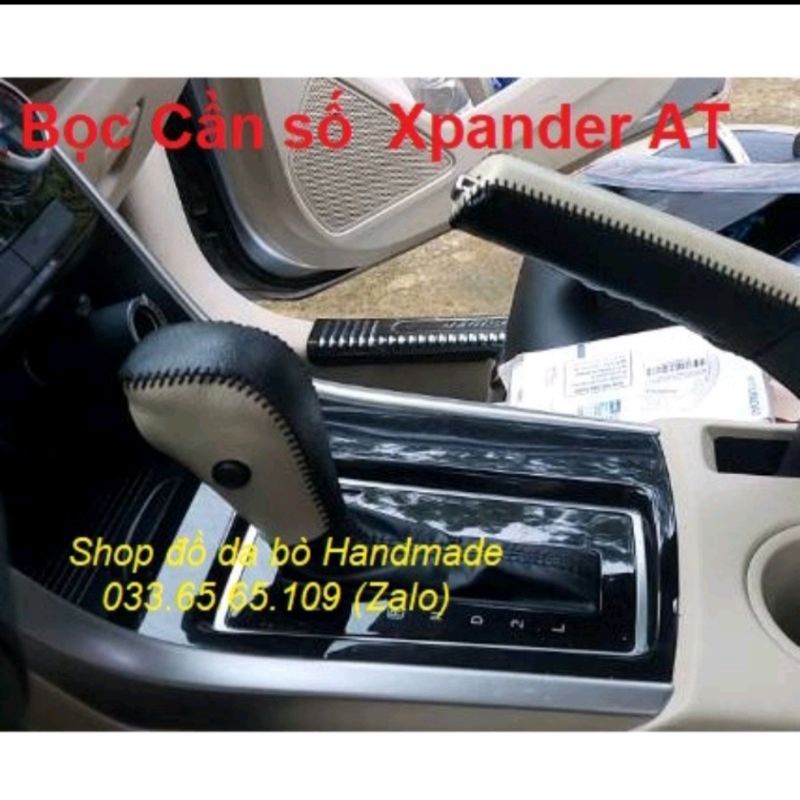 Bọc cần số + Phanh tay Xe Mitsubishi xpander  bằng da thật