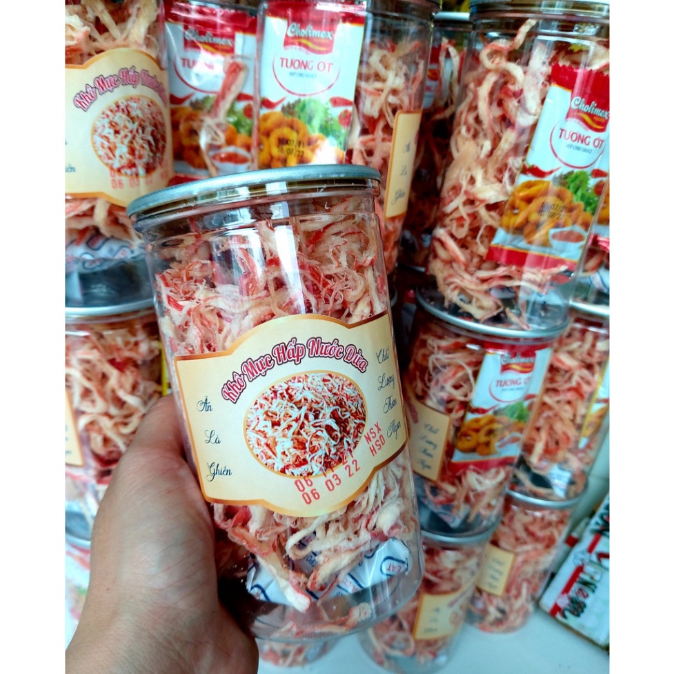 200GR MỰC XÉ SỢI HẤP NƯỚC DỪA LON PET