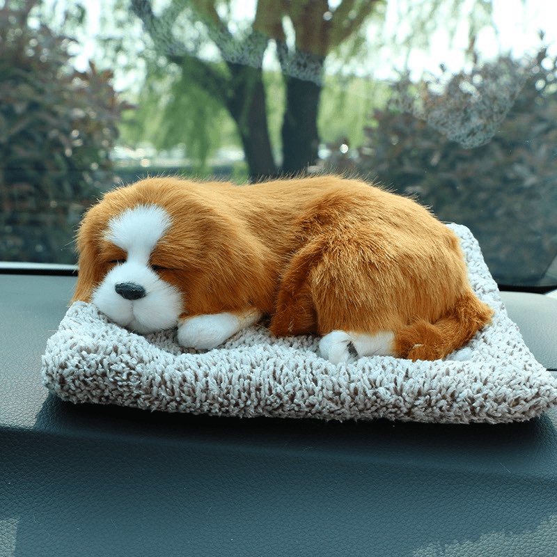 Cún đôi màu trắng Size to-chó mèo than hoạt tính trang trí xe oto,để bàn làm việc