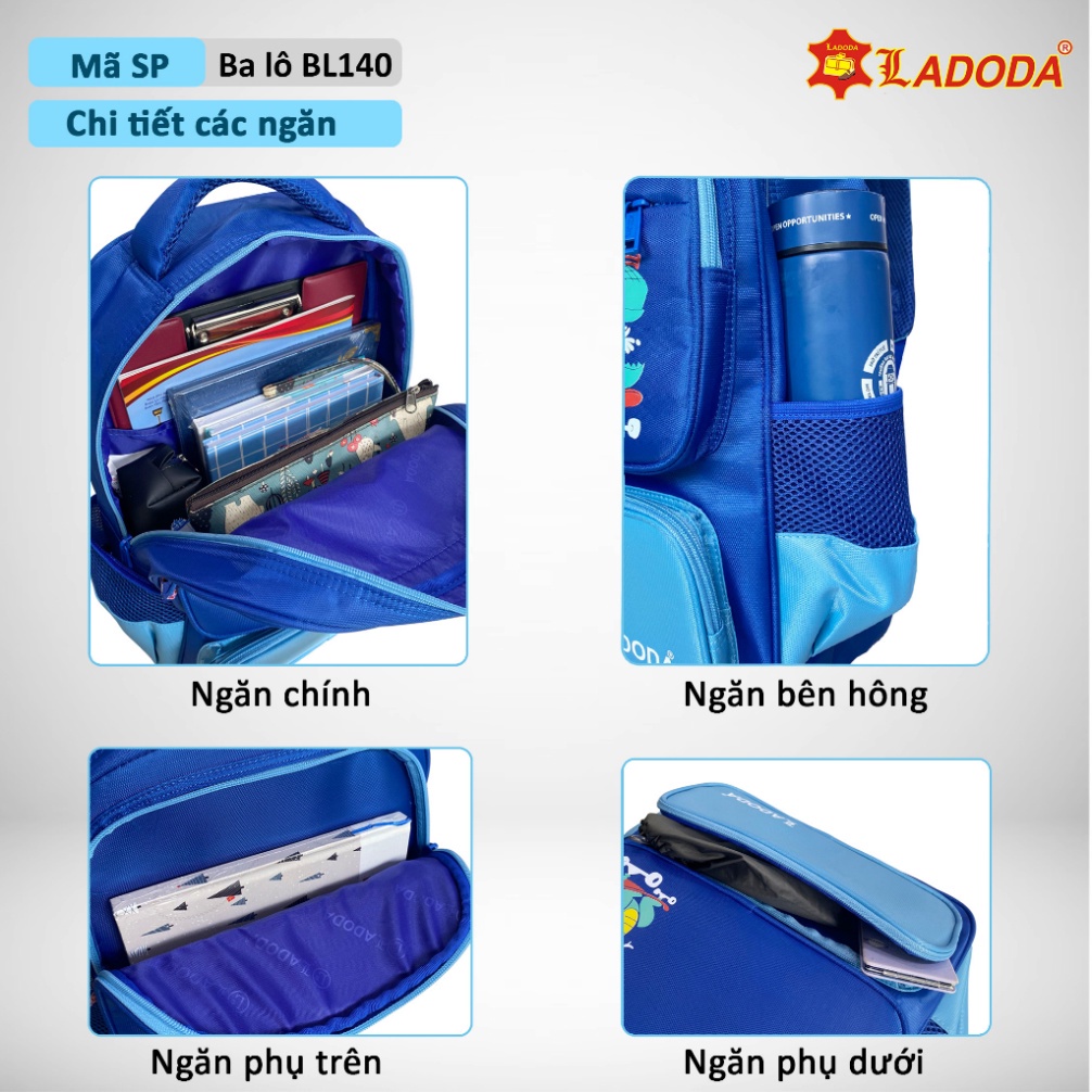Balo đi học, balo cấp 1 Ladoda chính hãng BL140
