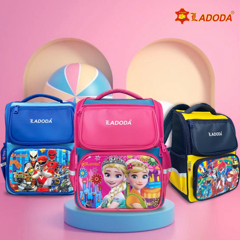 Balo đi học cho bé trai bé gái cấp 1, balo chống gù nam nữ thương hiệu Ladoda C152