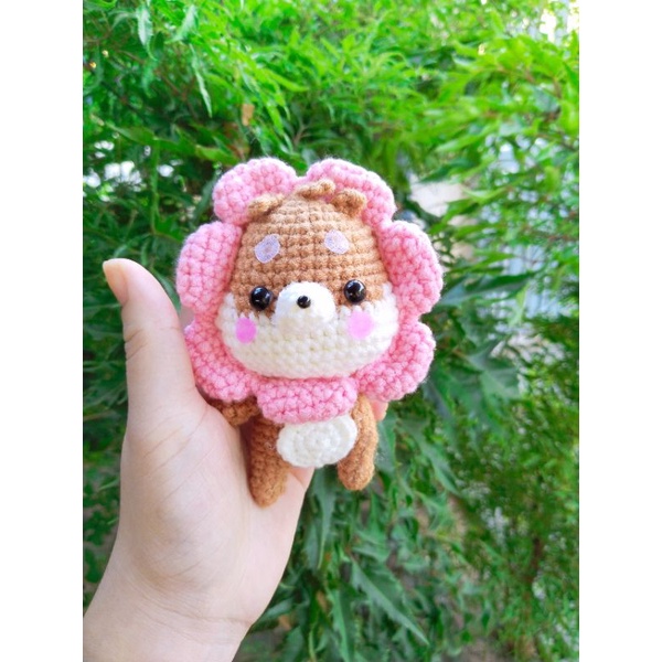 Móc khoá len chó shiba