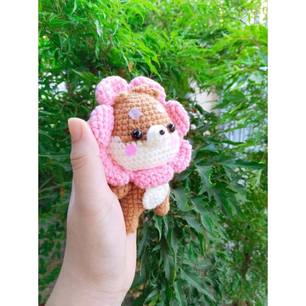 Móc khoá len chó shiba