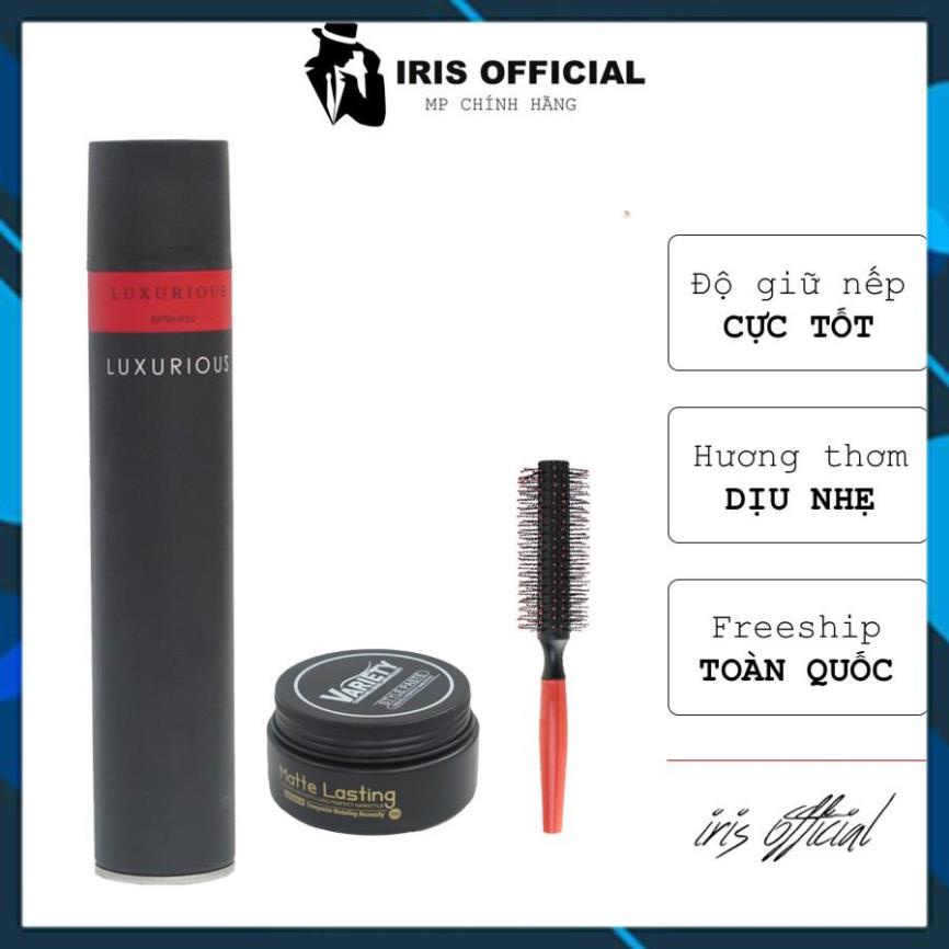 Sáp vuốt tóc nam tạo kiểu Variety CHÍNH HÃNG + Gôm xịt tóc giữ nếp phồng cho tóc mềm cứng tặng lược | wax keo gel