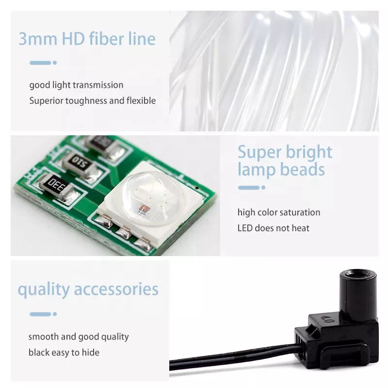 Dây đèn led đơn sắc ánh sáng lạnh trang trí viền táp-lô nội thất ô tô, xe hơi tiện dụng