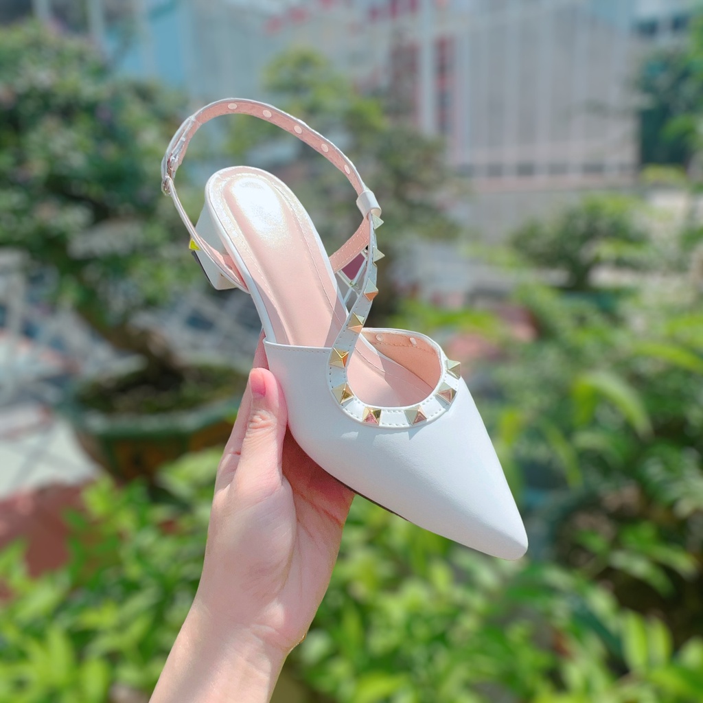 Giày nữ phối đinh tán cao 5cm - B86