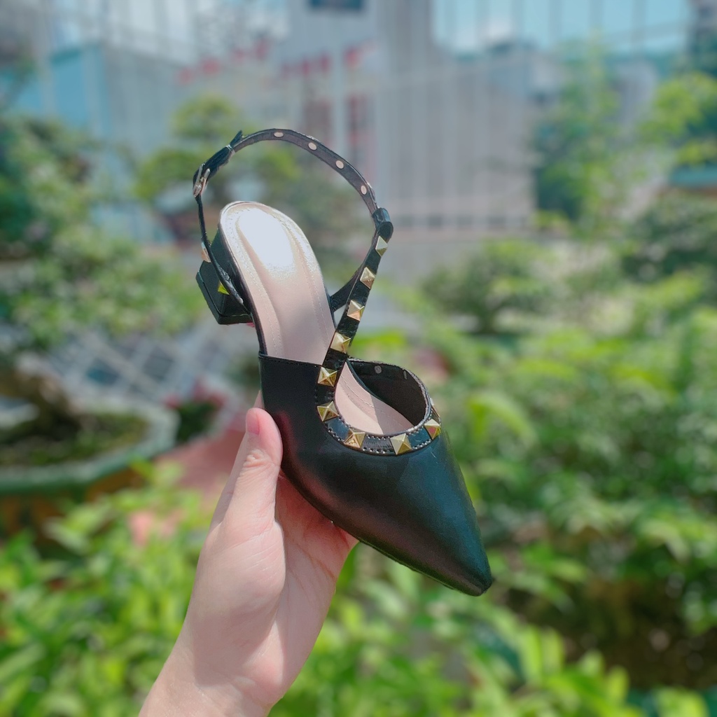 Giày nữ phối đinh tán cao 5cm - B86