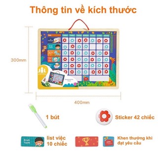 (FREE SHIP )Bảng Khen Thưởng Kỷ Luật Các Ngày Cho Bé Rèn Tính Kỷ Luật