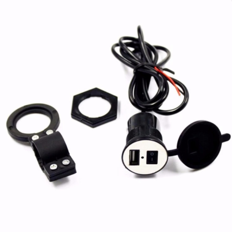 Bộ chế sạc điện thoại trên xe máy có công tắc