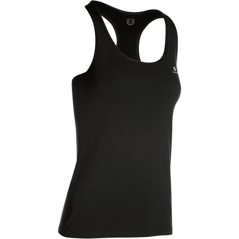 ÁO THUN KHÔNG TAY TẬP GYM & CARDIO MY TOP CHO NỮ - ĐEN DOMYOS mã 8125767