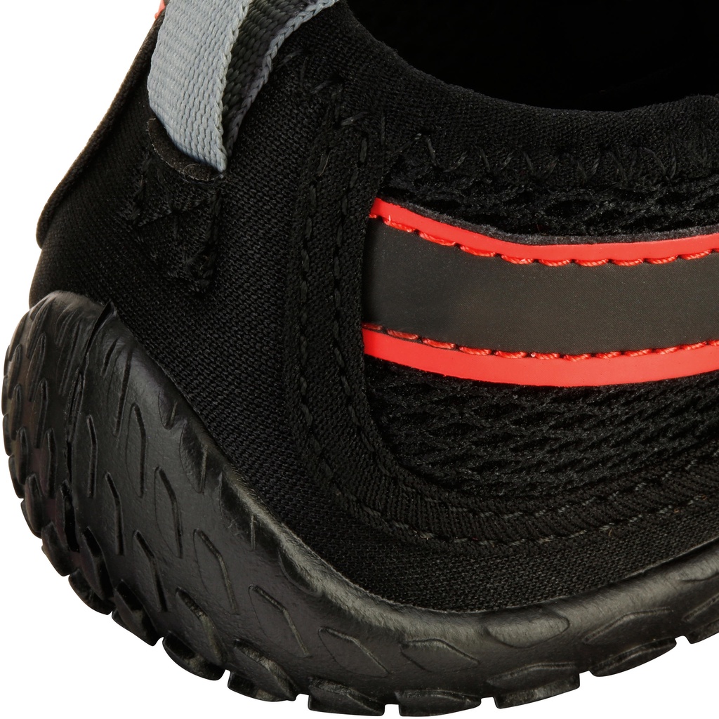 Giày lặn quai dán Aquashoe 500 cho người lớn - Đen/Đỏ SUBEA mã 8360412