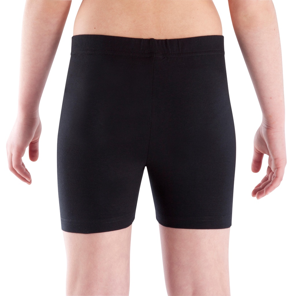 Quần short tập Gym cho Bé Gái 100 - Đen DOMYOS mã 8517105