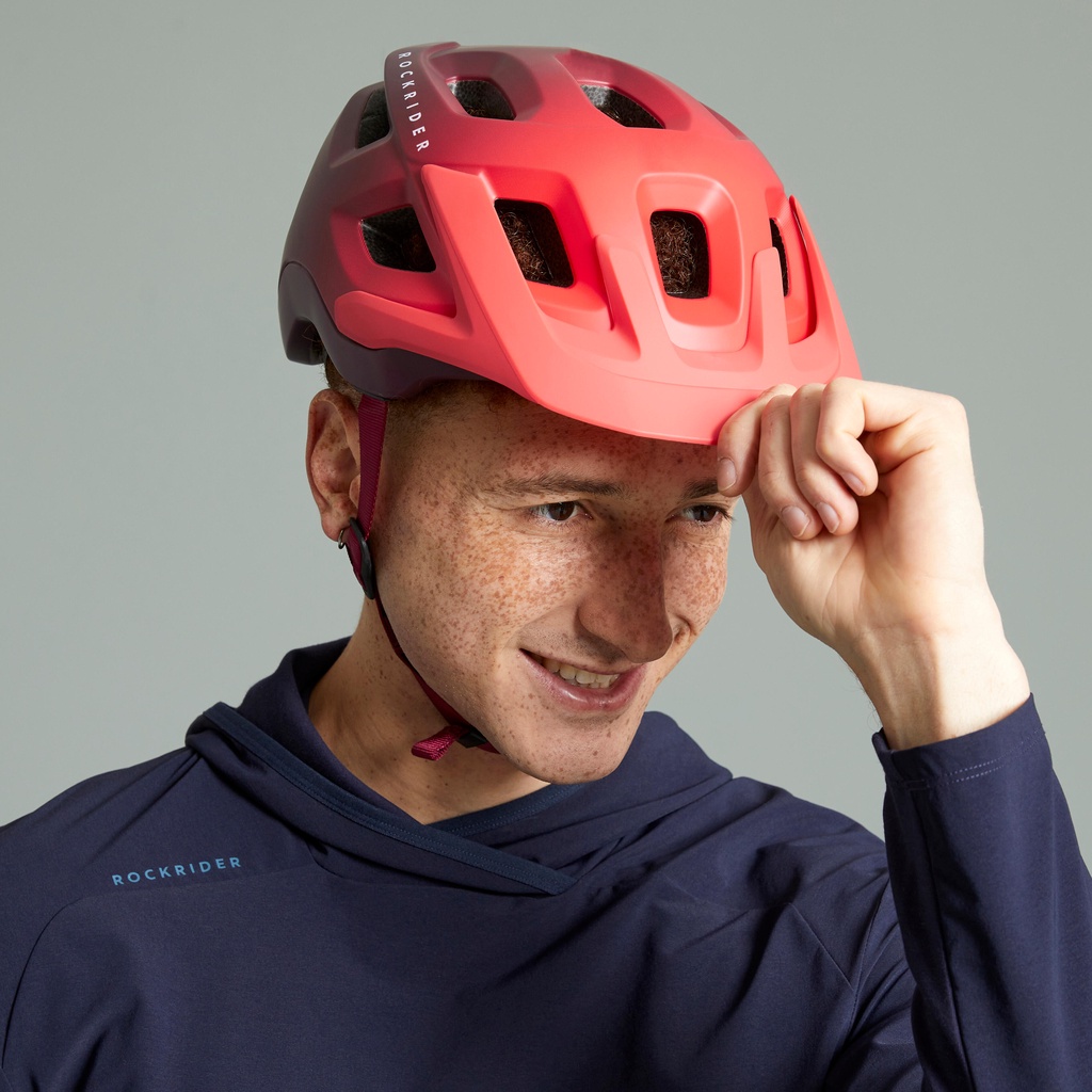 Mũ bảo hiểm xe đạp địa hình ST 500 cho người lớn - Hồng ROCKRIDER mã 8555833