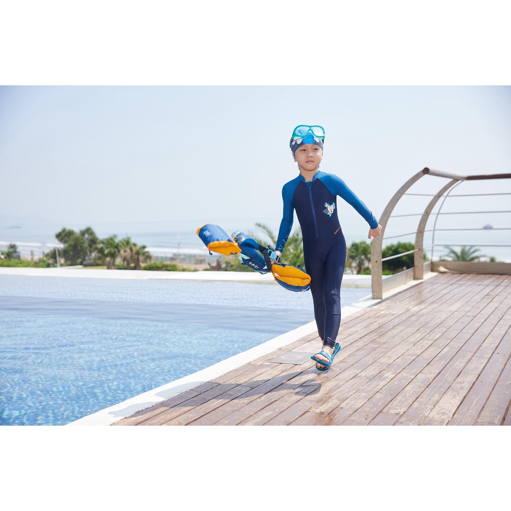 Bộ áo liền quần bơi lội 100 cho bé trai- Họa tiết Mask Xanh dương NABAIJI mã 8558330
