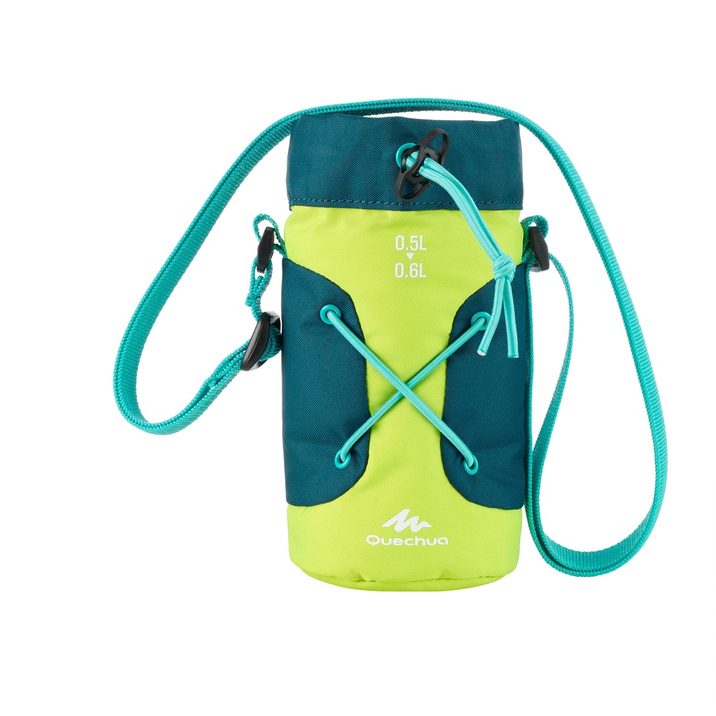 Túi giữ nhiệt cho bình nước đi hiking 0,5 đến 0,6 lít - Vàng neon/xanh QUECHUA mã 8575949