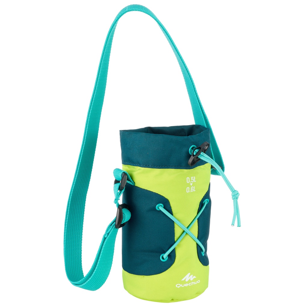 Túi giữ nhiệt cho bình nước đi hiking 0,5 đến 0,6 lít - Vàng neon/xanh QUECHUA mã 8575949