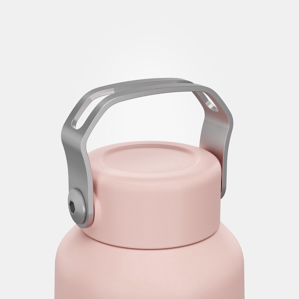 Bình nước inox nắp vặn MH100 0,6L - Hồng/Xám QUECHUA mã 8612474