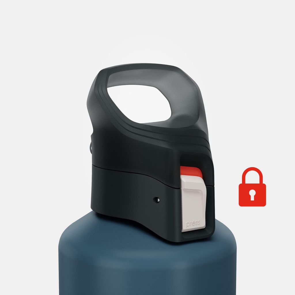 Bình nước mở nhanh MH500 1L - Xanh dương QUECHUA mã 8612536