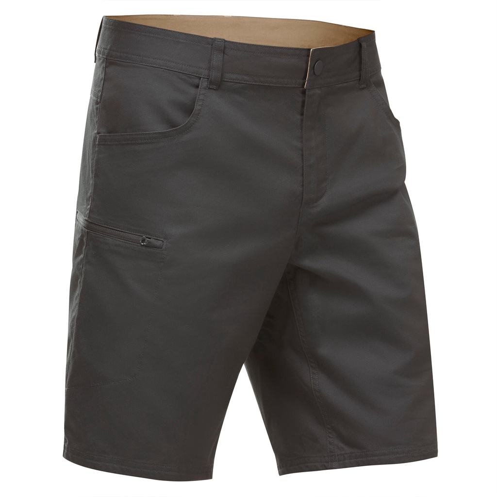 Quần short dã ngoại NH500 Regular cho nam - Xám đậm QUECHUA mã 8644369