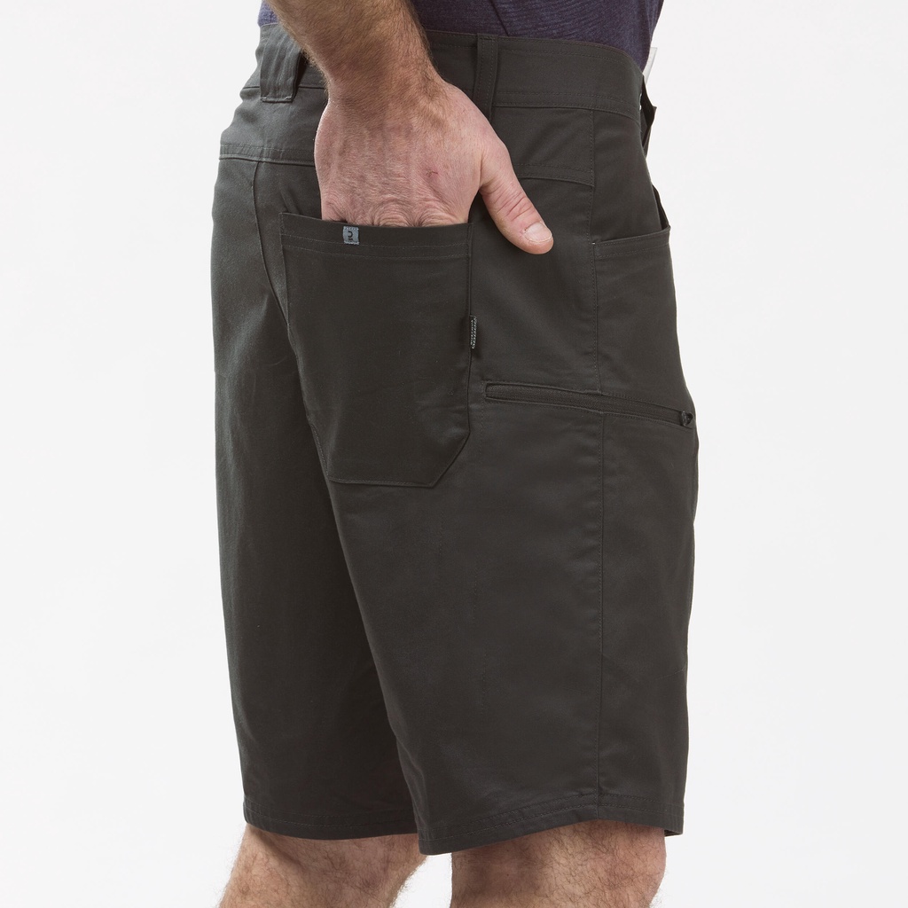 Quần short dã ngoại NH500 Regular cho nam - Xám đậm QUECHUA mã 8644369
