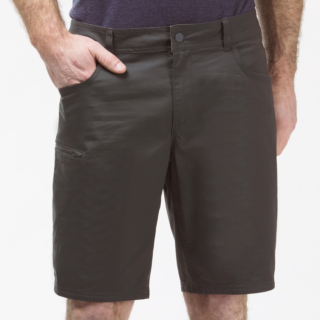 Quần short dã ngoại NH500 Regular cho nam - Xám đậm QUECHUA mã 8644369