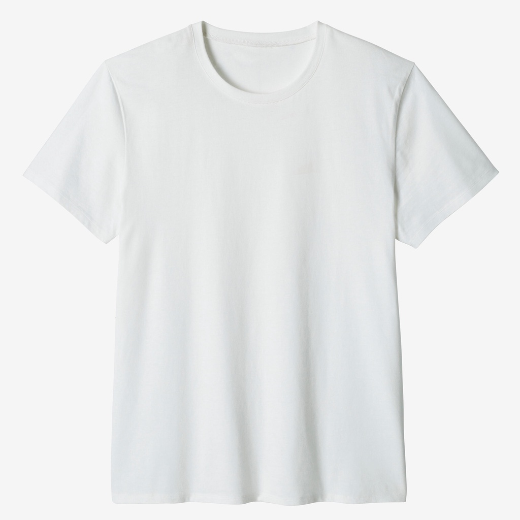 Áo thun tập fitness cotton 100 cho nam - Trắng DOMYOS mã 8667940