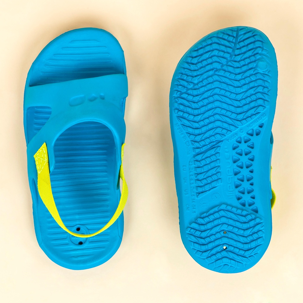 Sandal đi bơi 100 cho trẻ em - Xanh dương/Xanh lá cây NABAIJI mã 8732161