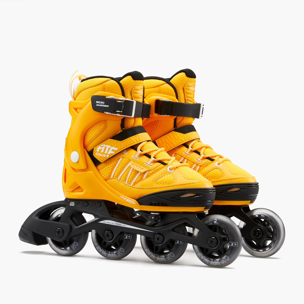 Giày trượt patin cho trẻ em 1 hàng Fit 5 - Vàng OXELO mã 8736116