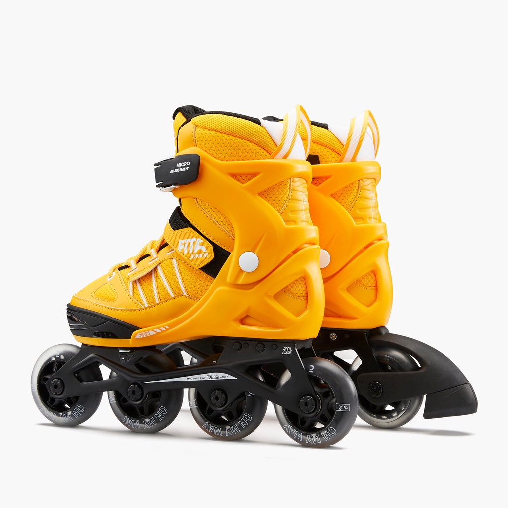Giày trượt patin cho trẻ em 1 hàng Fit 5 - Vàng OXELO mã 8736116