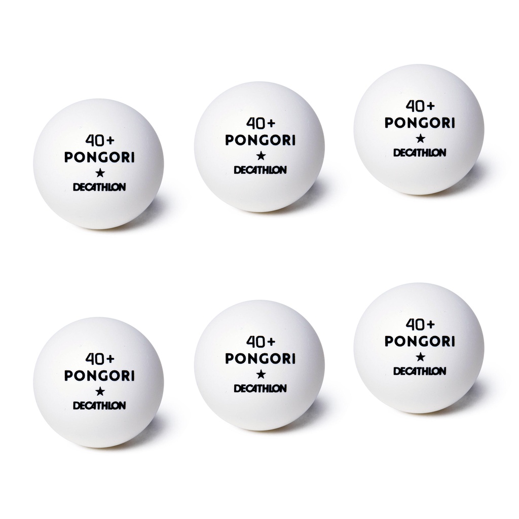Hộp 6 quả bóng bàn TTB 100* 40+ - Trắng PONGORI mã 8773542