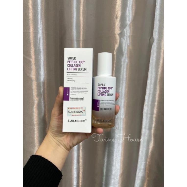 Tinh Chất xoá mờ nếp nhăn SurMedic Super Peptide 100tm Collagen Lifting Serum 50ml