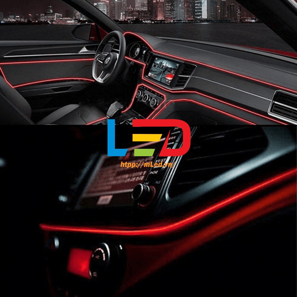 Giá tốt nhất  Dây đèn led đơn sắc ánh sáng lạnh trang trí viền nội thất ô tô, xe hơi tiện dụng