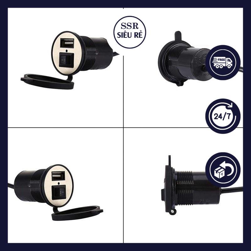 Sạc Điện Thoại Trên Xe Máy 2.1a Có Công Tắc.