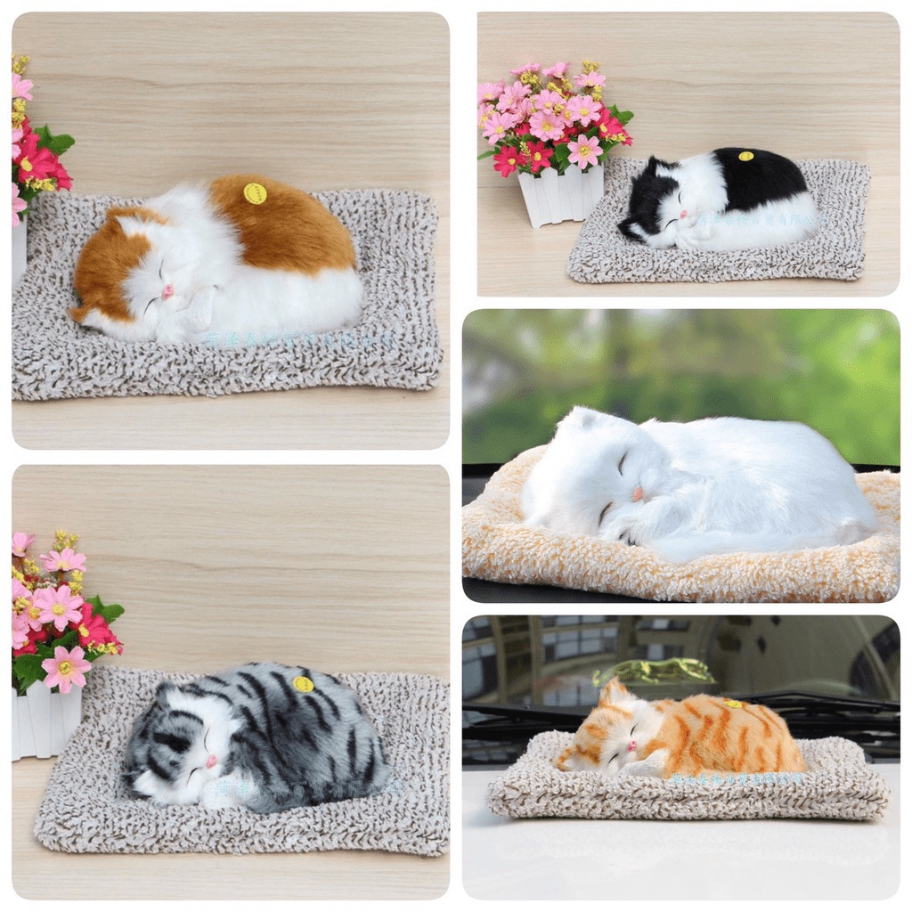 Cún đôi màu trắng Size to-chó mèo than hoạt tính trang trí xe oto,để bàn làm việc